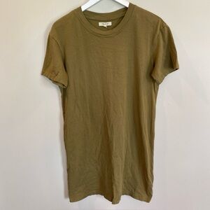 Madewell Dress Women's Small T-Shirt Mini Crew Neck Olive Green Short Sleeve